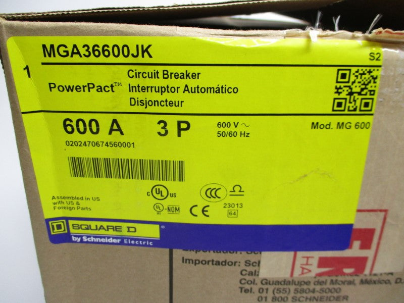SQUARE D MGA36600JK 600V 600A NSMP