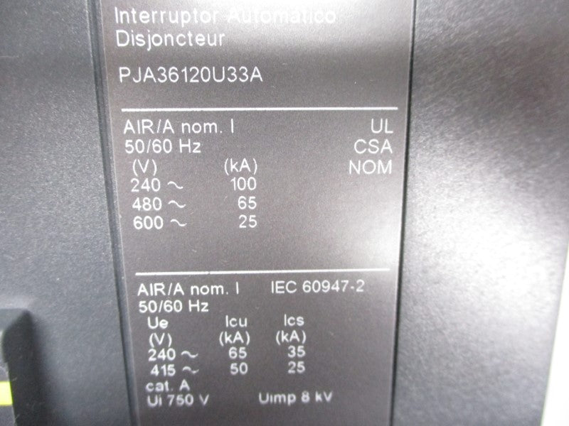 SQUARE D PJA36120U33A 600V 1200A NSMP