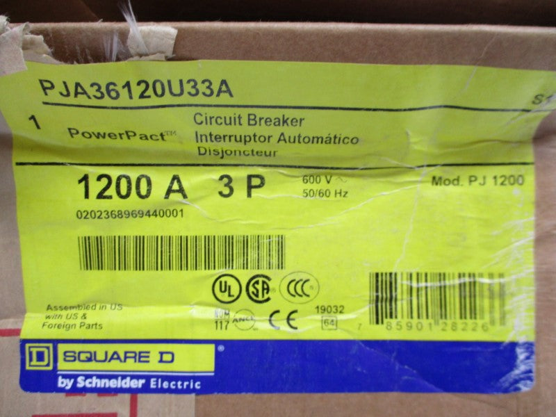 SQUARE D PJA36120U33A 600V 1200A NSMP