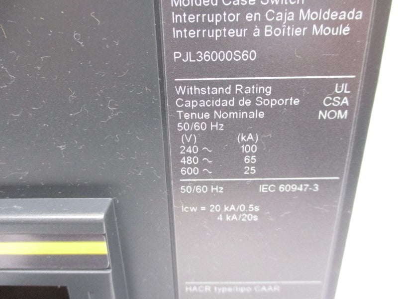 SQUARE D PJL36000S60 600V 600A NSMP