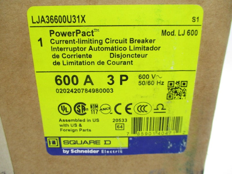 SQUARE D LJA36600U31X 600V 600A NSFS