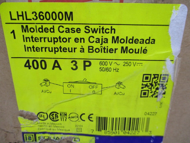 SQUARE D LHL36000M 600V 400A NSFS