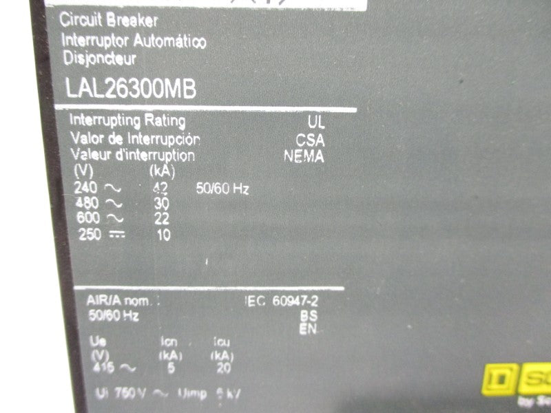 SQUARE D LAL26300MB 600V 300A NSMP
