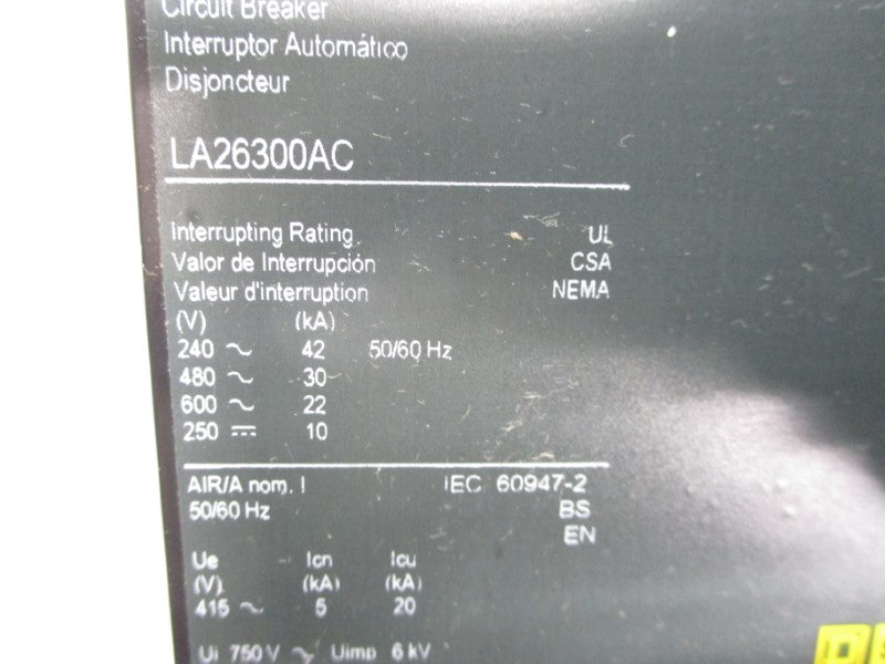SQUARE D LA26300AC 600V 300A NSMP