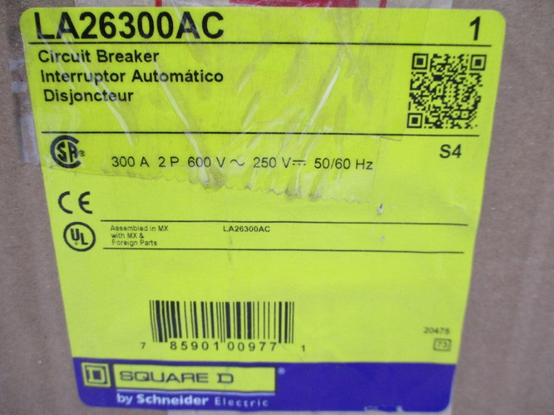 SQUARE D LA26300AC 600V 300A NSMP