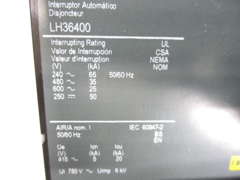 SQUARE D LH36400 600V 400A NSMP