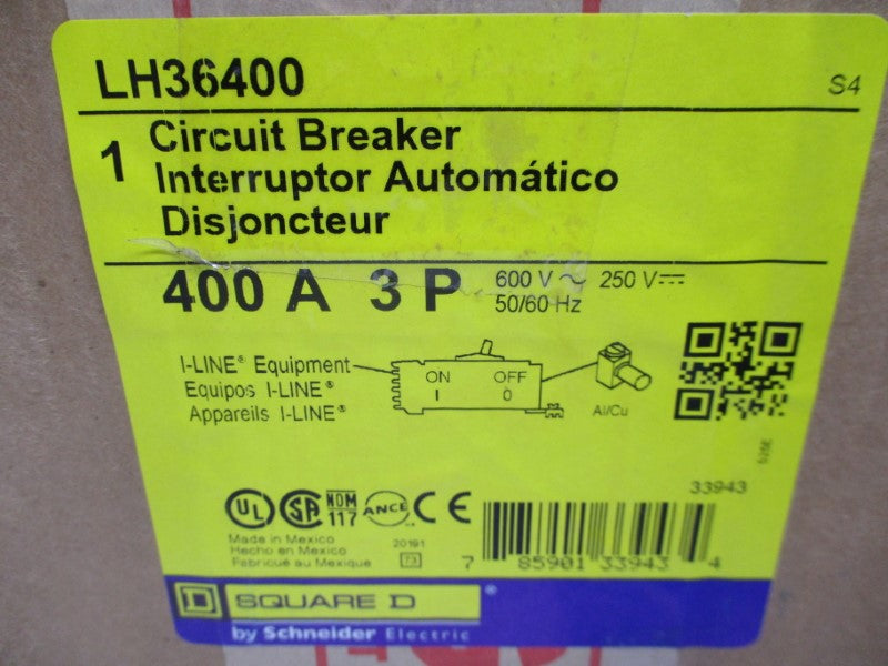 SQUARE D LH36400 600V 400A NSMP