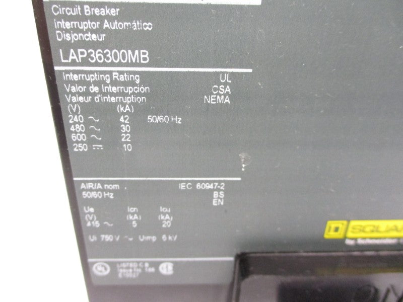 SQUARE D LAP36300MB 600V 300A UNMP