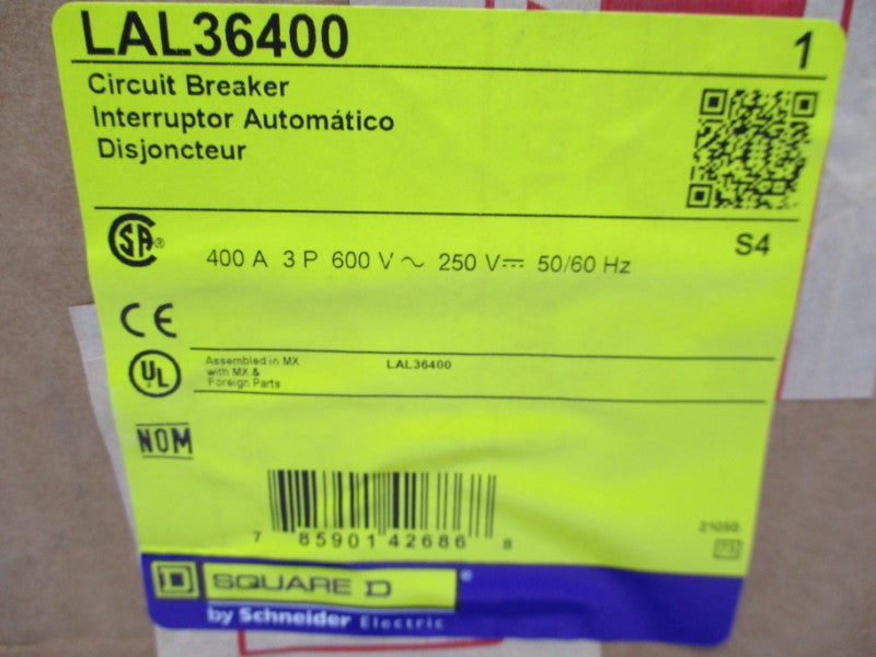 SQUARE D LAL36400 600V 400A NSFS