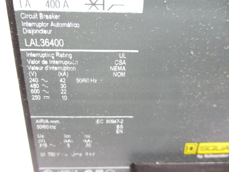 SQUARE D LAL36400 SER. 4 600V 400A NSMP