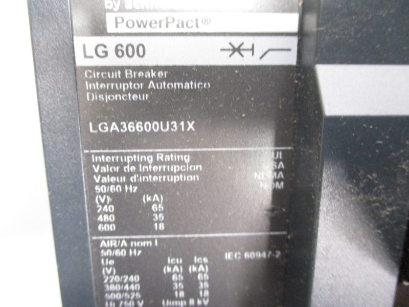 SQUARE D LGA36600U31X 600V 600A NSMP