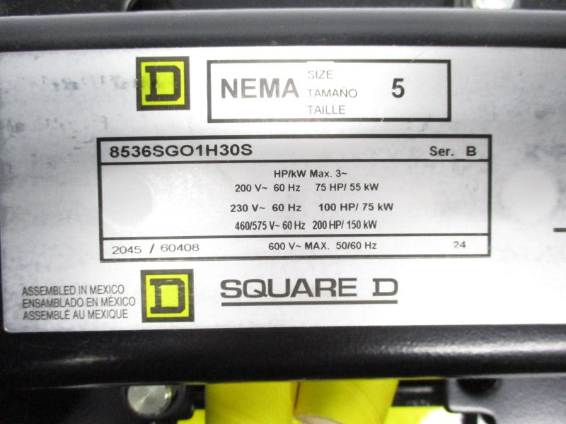 SQUARE D 8536SGO1V02H30S SER. B 110-120V NSMP
