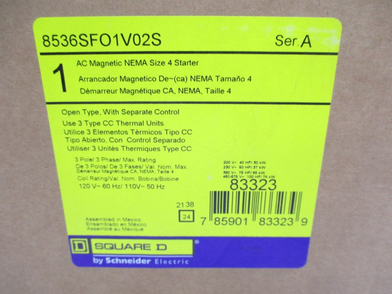 SQUARE D 8536SFO1V02S SER. A 110/120V NSFS