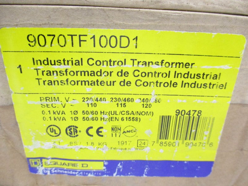 SQUARE D 9070TF100D1 480V NSFS
