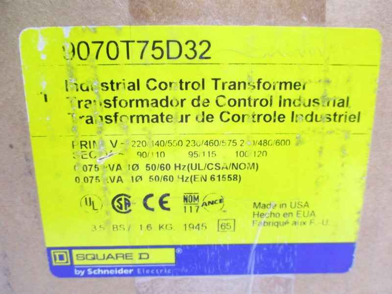 SQUARE D 9070T75D32 240/480/600V NSMP
