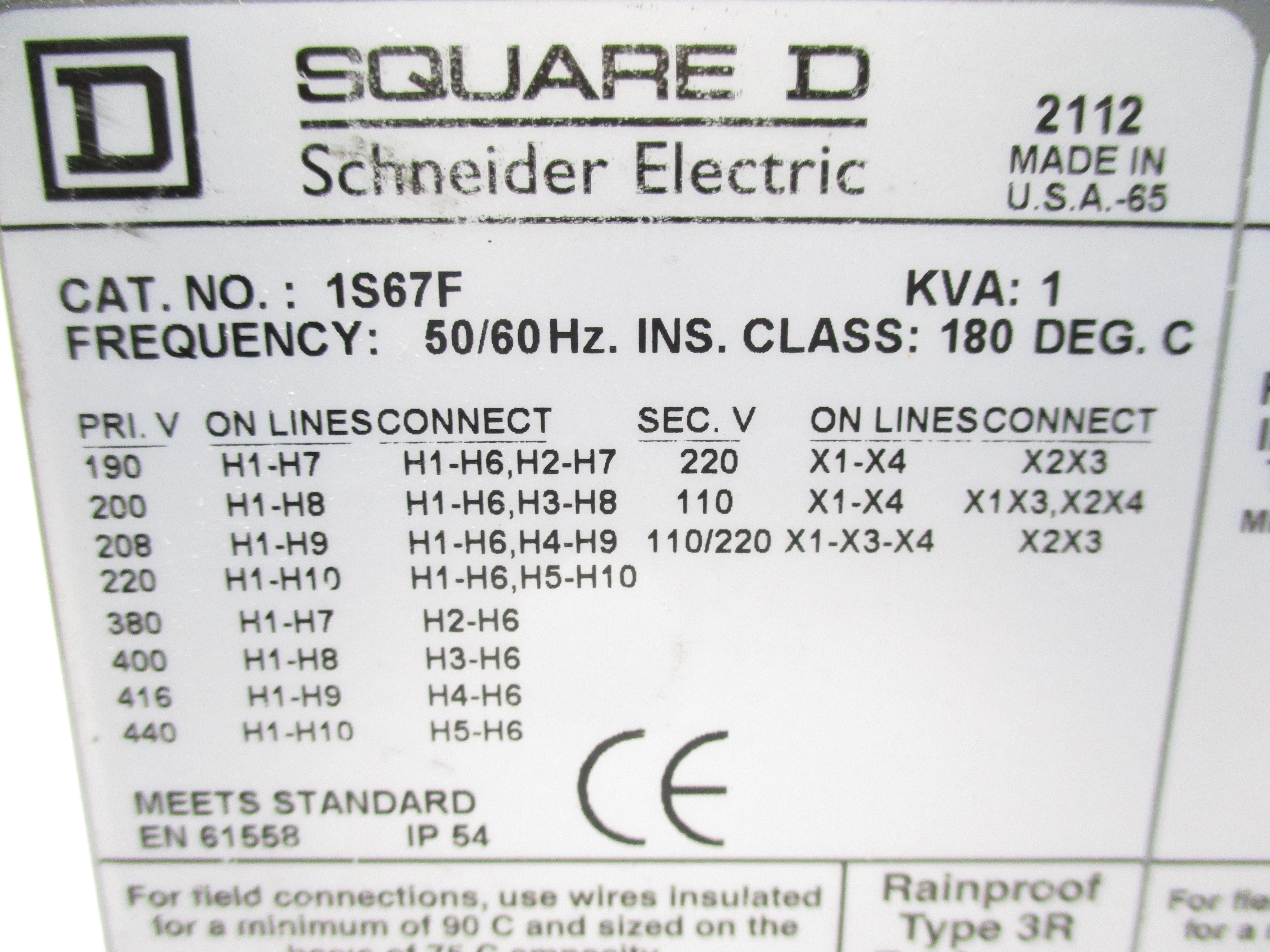 SQUARE D 1S67F 220/440V NSMP