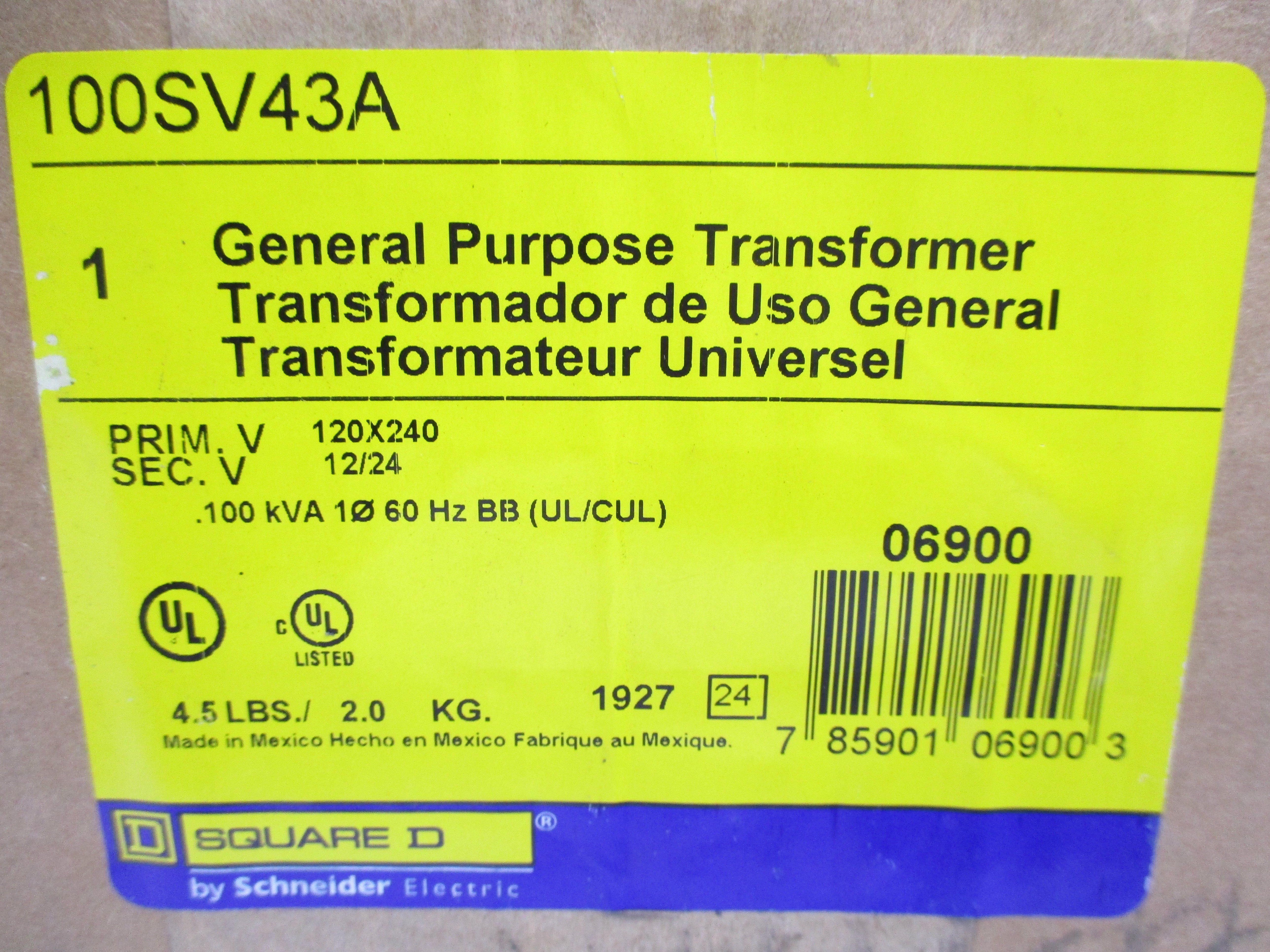 SQUARE D 100SV43A 120/240V NSMP