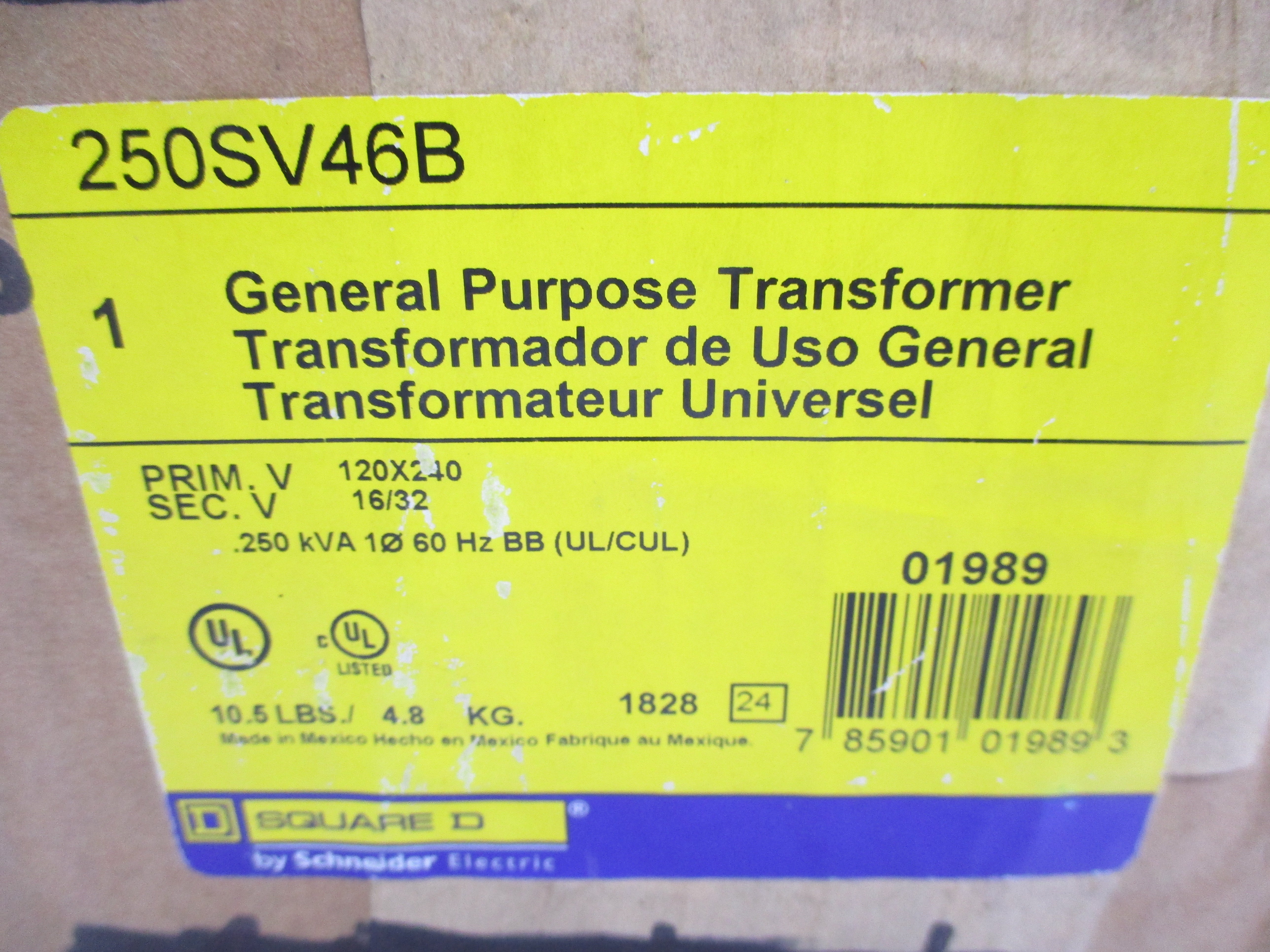 SQUARE D 250SV46B 120/240V NSFS