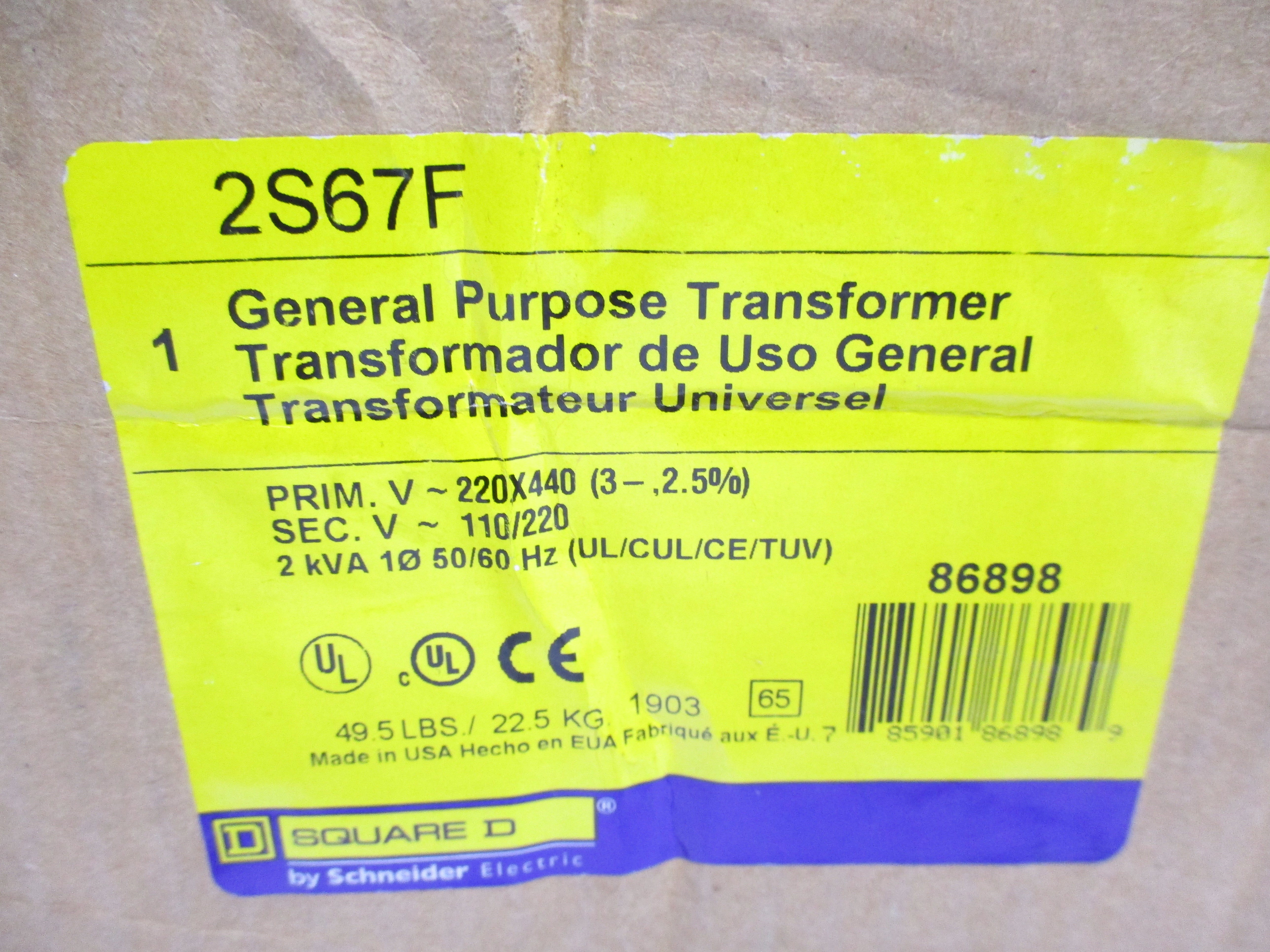 SQUARE D 2S67F 220/440V NSMP