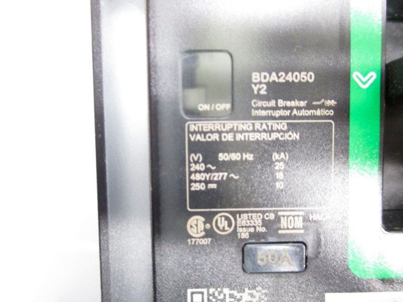 SQUARE D BDA24050Y2 277V 50A (GREEN) NSNP