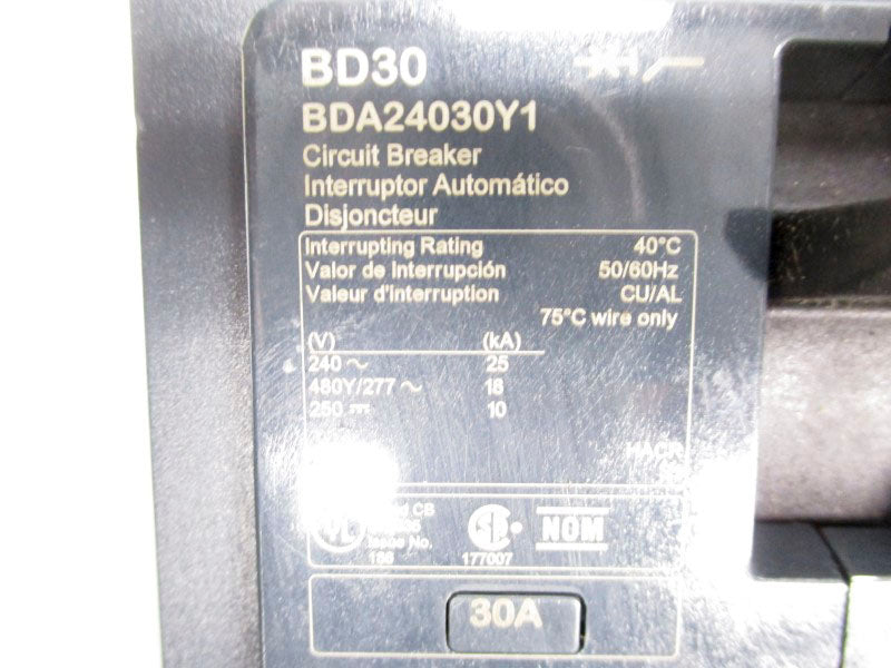 SQUARE D BDA24030Y1 277V 30A NSNP