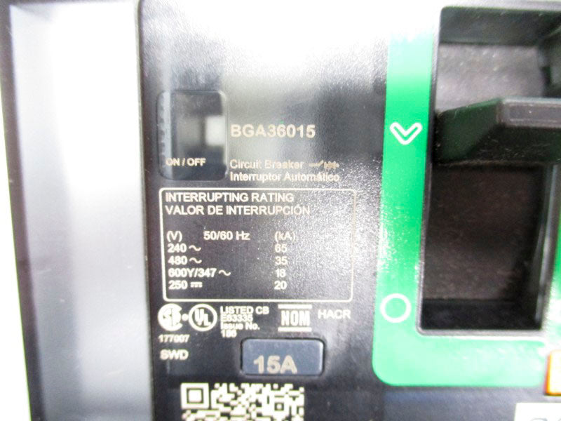 SQUARE D BGA36015 480V 15A (GREEN) NSNP