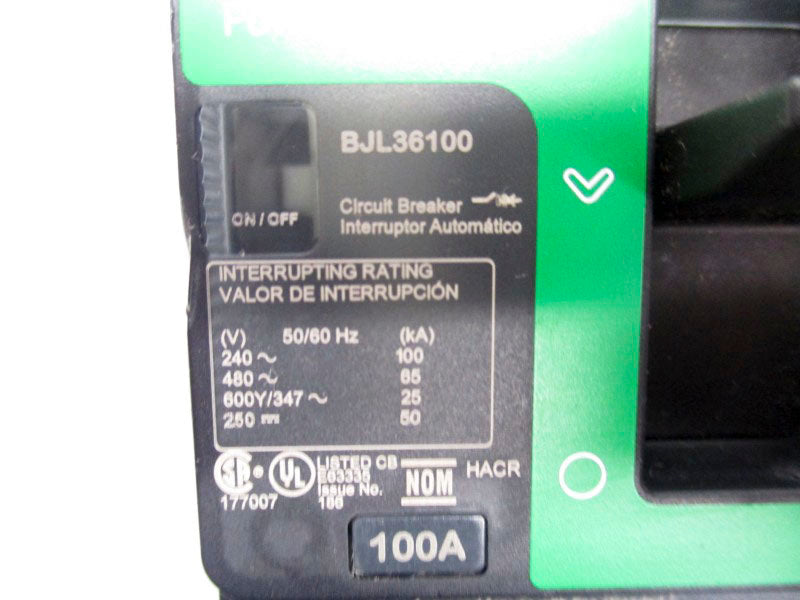 SQUARE D BJL36100 480V 100A (GREEN) NSNP