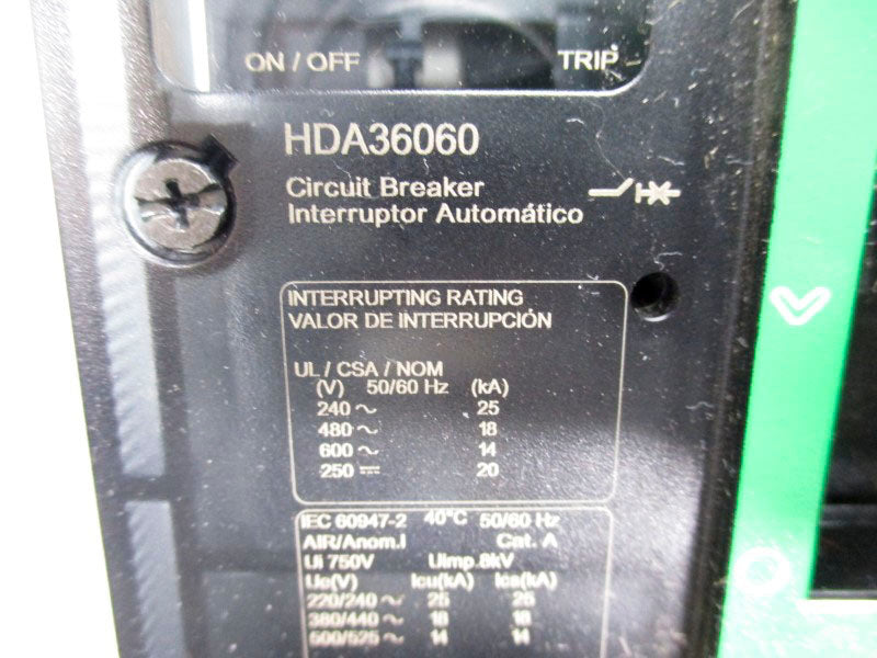 SQUARE D HDA36060 600V 60A (GREEN) NSNP