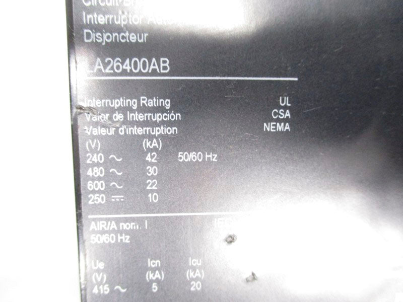 SQUARE D LA26400AB 600V 400A (AS IS) NSNP