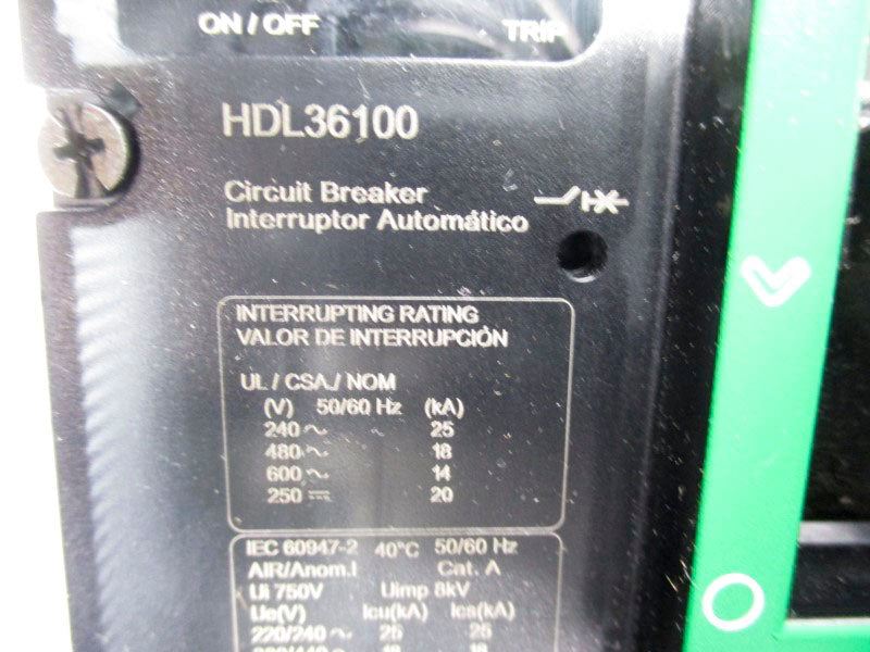 SQUARE D HDL36100 600V 100A (GREEN) NSNP