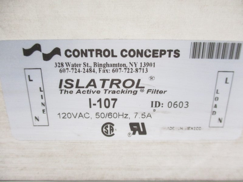 CONTROL CONCEPTS I-107 120VAC 7.5A NSMP