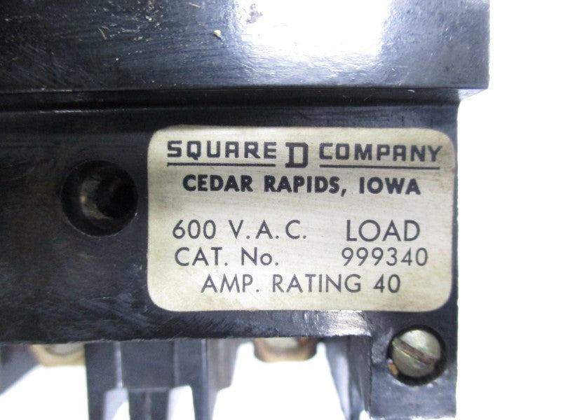 SQUARE D 999340 600VAC 40A NSMP