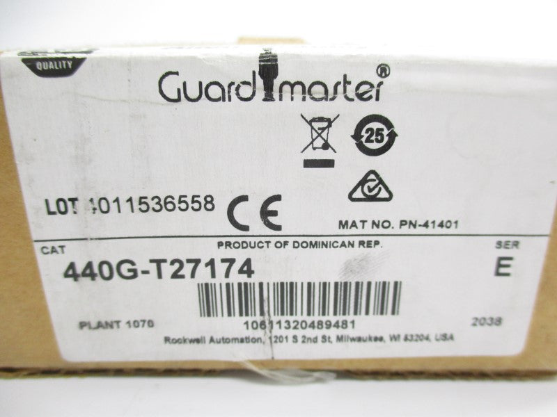 ALLEN BRADLEY 440G-T27174 SER. E 110VAC 10A (NO KEY)(BR/WH) NSMP