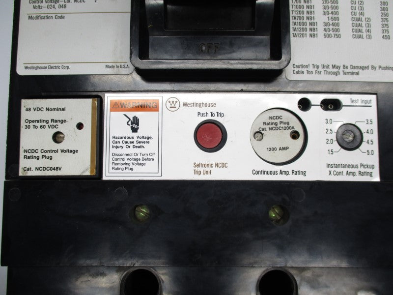 WESTINGHOUSE NCDC312F1 500VDC 1200A NSNP