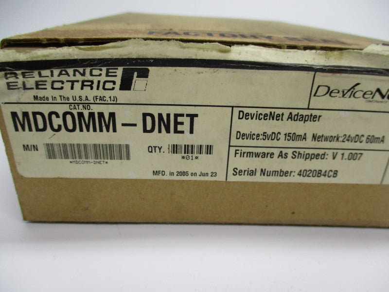 RELIANCE ELECTRIC MDCOMM-DNET F/W 1.007 24VDC NSMP