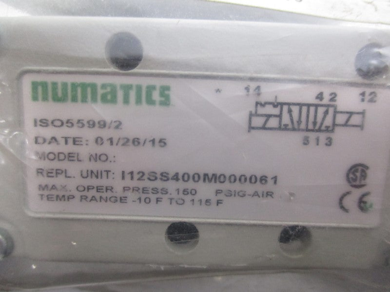 NUMATICS I12SS400M000061 24VDC 150PSI NSMP