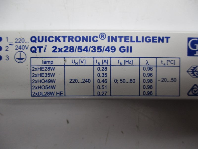 OSRAM QTI2X28/54/35/49GII 198-264VAC/DC 0.51A NSNP