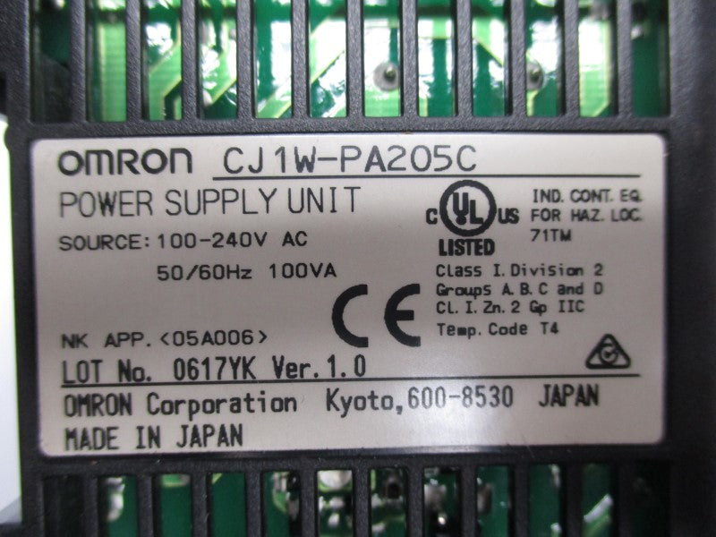 OMRON CJ1W-PA205C 100-240VAC NSNP