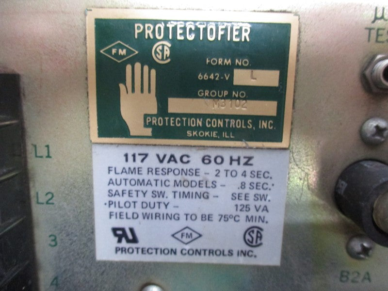 PROTECTION CONTROLS 6642-VL 117VAC (AS PICTURED) UNMP