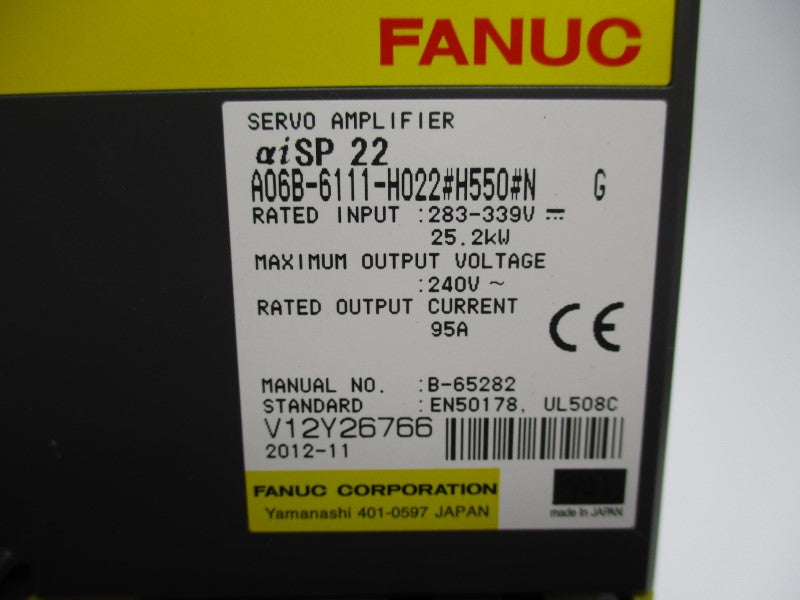 FANUC A06B-6111-H022#H550#N 283-339V 95A NSMP