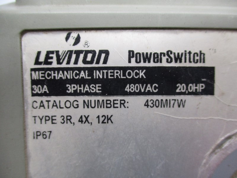 LEVITON 430MI7W 480VAC 30A (AS IS) UNMP