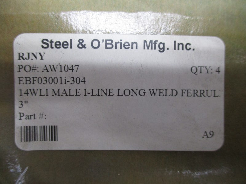 STEEL & OBRIEN 14WLI 3" (PKG OF 4) NSMP