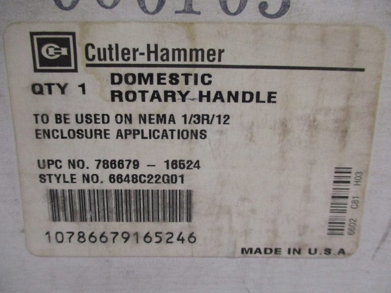 CUTLER HAMMER 6648C22G01 NSMP