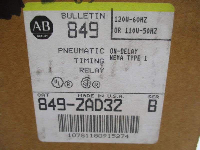 ALLEN BRADLEY 849-ZAD32 SER. B 110-120V (AS PICTURED) (BR/WH) NSMP