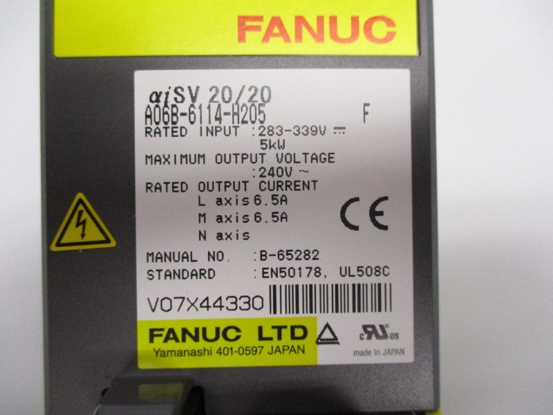 FANUC A06B-6114-H205 283-339V 6.5A NSMP