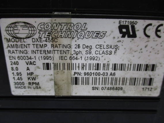 CONTROL TECHNIQUES DXE-455C 240VAC 8A UNMP