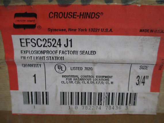 CROUSE HINDS EFSC2524J1 125V 3/4" NSMP