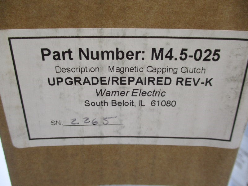WARNER M4.5-025 REV K NSMP