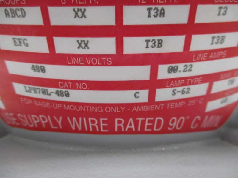 APPLETON LPB70L480 480V 0.22A NSMP