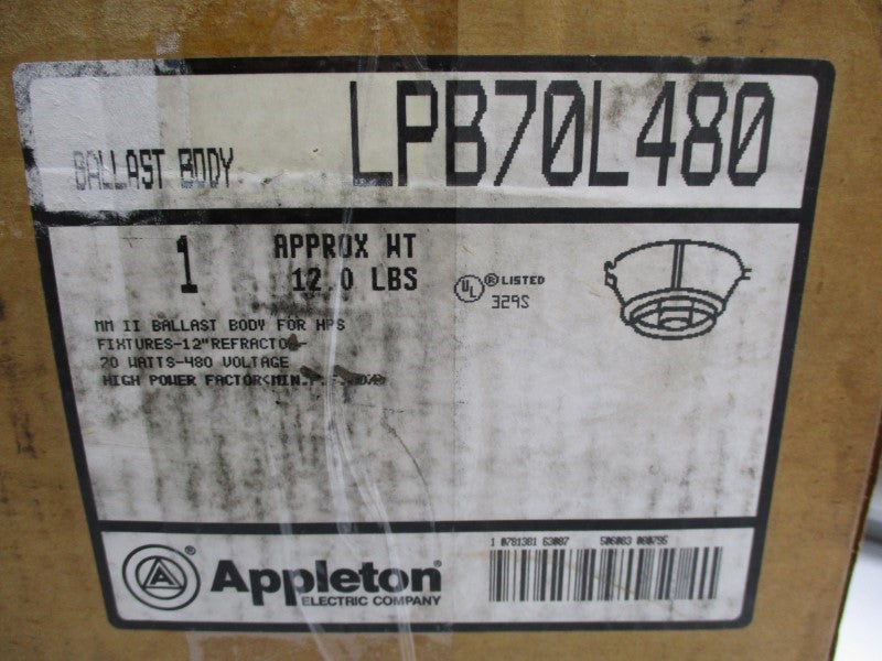 APPLETON LPB70L480 480V 0.22A NSMP
